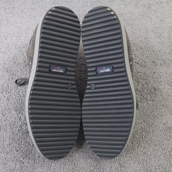 Igi&Co Womens 40 EU Platform Sneakers Studded Shoes Gray Lace Up Made In Italy - Picture 2 of 13